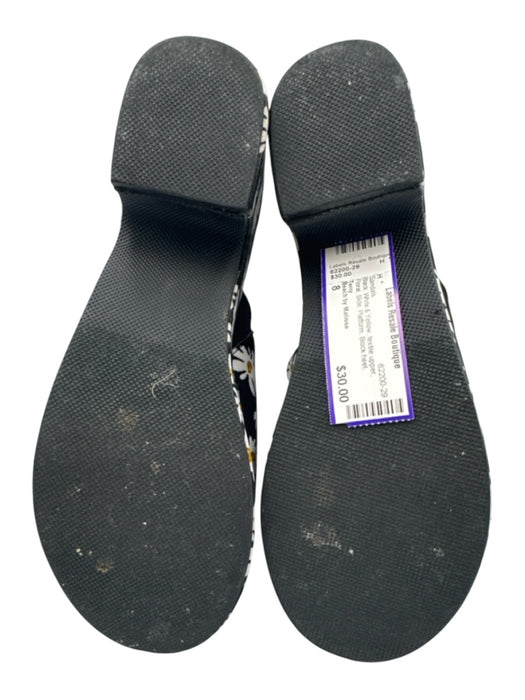 Beach by Matisse Shoe Size 8 Black, White & Yellow textile upper Floral Sandals Black, White & Yellow / 8