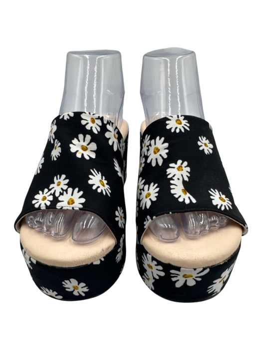 Beach by Matisse Shoe Size 8 Black, White & Yellow textile upper Floral Sandals Black, White & Yellow / 8