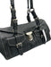 Giudit Black Leather Buckle Detail Silver Tone Hardware Flap Top Shoulder Bag Black