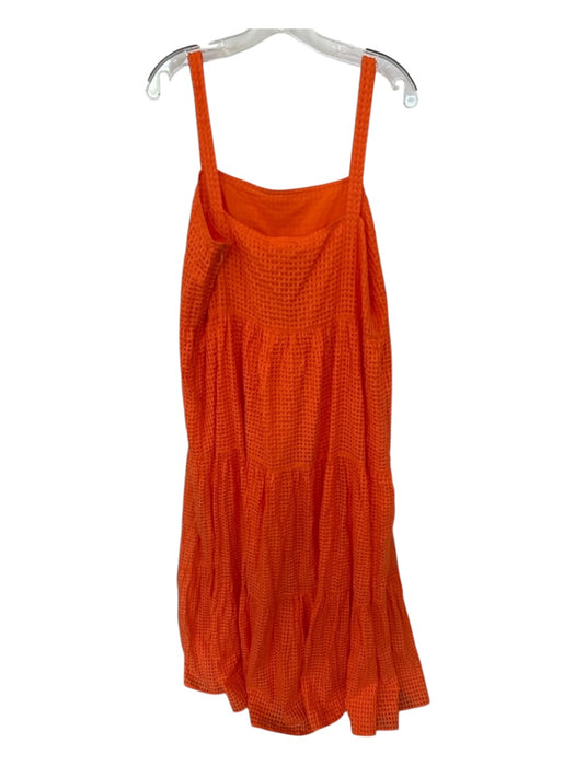 Oliphant Size XL Orange Cotton Blend Sleeveless Checkered Maxi Dress Orange / XL