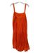 Oliphant Size XL Orange Cotton Blend Sleeveless Checkered Maxi Dress Orange / XL
