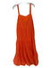 Oliphant Size XL Orange Cotton Blend Sleeveless Checkered Maxi Dress Orange / XL