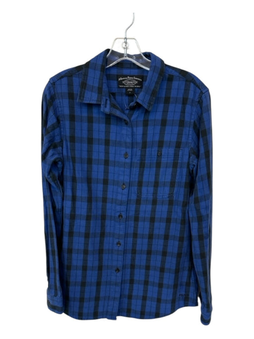 Filson Size M Blue & Black Cotton Plaid Button Up Long Sleeve Top Blue & Black / M