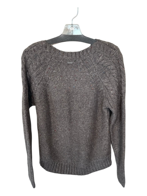 Prana Size S Gray Cotton Blend Knit Long Sleeve Speckled Sweater Gray / S