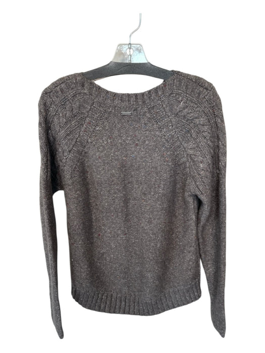 Prana Size S Gray Cotton Blend Knit Long Sleeve Speckled Sweater Gray / S