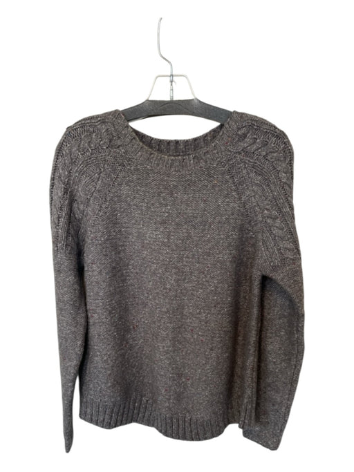 Prana Size S Gray Cotton Blend Knit Long Sleeve Speckled Sweater Gray / S