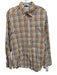 Barbour Size Est XL Orange & Baby Blue Cotton Plaid Button Up Long Sleeve Shirt Orange & Baby Blue / Est XL