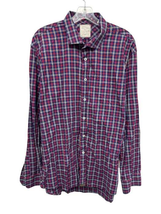 Billy Reid Size XXL Gray & Red Cotton Plaid Button Up Men's Long Sleeve Shirt Gray & Red / XXL