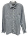 Barbour Size L Light Blue & White Cotton Blend Dots Button Up Long Sleeve Shirt Light Blue & White / L