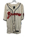 Nike Size 44 Off White & Blue Synthetic Braves Baseball Men's Short Sleeve Off White & Blue / 44