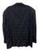 Hart Schaffner & Marx Navy & Brown Wool Blend Plaid 2 Button Men's Blazer Navy & Brown / 46R
