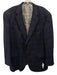 Hart Schaffner & Marx Navy & Brown Wool Blend Plaid 2 Button Men's Blazer Navy & Brown / 46R