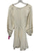 Sachin & Babi Size S Cream White Polyester Long Balloon Sleeve V Neck Dress Cream White / S