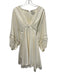 Sachin & Babi Size S Cream White Polyester Long Balloon Sleeve V Neck Dress Cream White / S