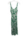 J. Crew Size 4T Green & White Cupro Blend Floral Sleeveless V Neck Slip Dress Green & White / 4T