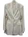 A.L.C. Size 8 White Polyester Blend Long Sleeve Button Front Open Back Dress White / 8