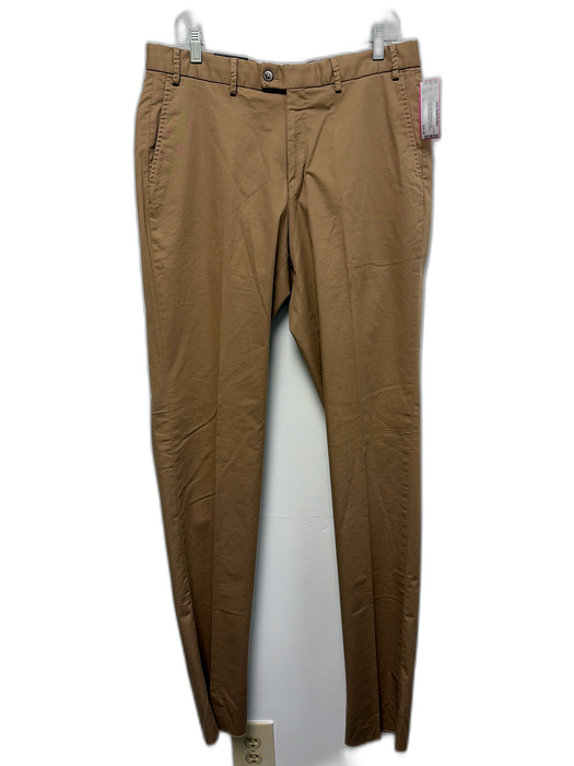 Hiltl NWT Size 34 Dark Tan Cotton Blend Solid Dress Khakis Men's Pants Dark Tan / 34