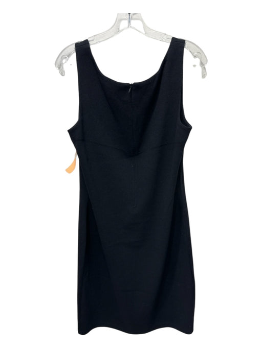 St. John Evening Size 12 Black Wool & Rayon Sleeveless Scoop Neck Back Zip Dress Black / 12