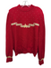 St. John Evening Size M Red & Gold Wool & Rayon Mock Neck Star Sweater Red & Gold / M