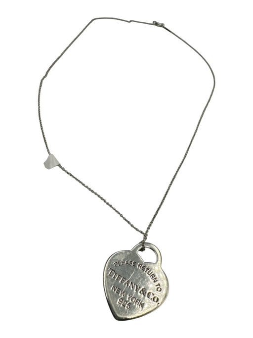 Tiffany & Co. Silver Sterling Silver 925 Heart Dainty Pendant Necklace Silver