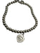 Tiffany & Co. Silver Sterling Silver 925 Beaded Heart Charm Bracelet Silver