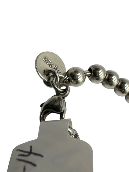 Tiffany & Co. Silver Sterling Silver 925 Beaded Heart Charm Bracelet Silver