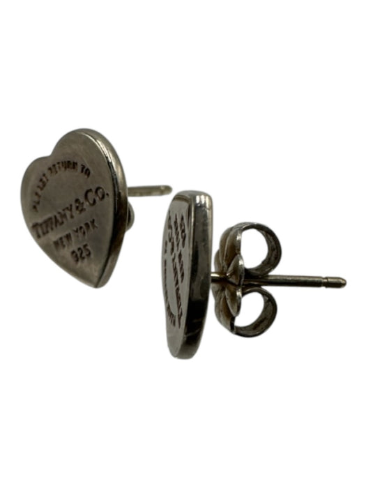 Tiffany & Co. Silver Sterling Silver 925 Heart Stud Post Back Earrings Silver
