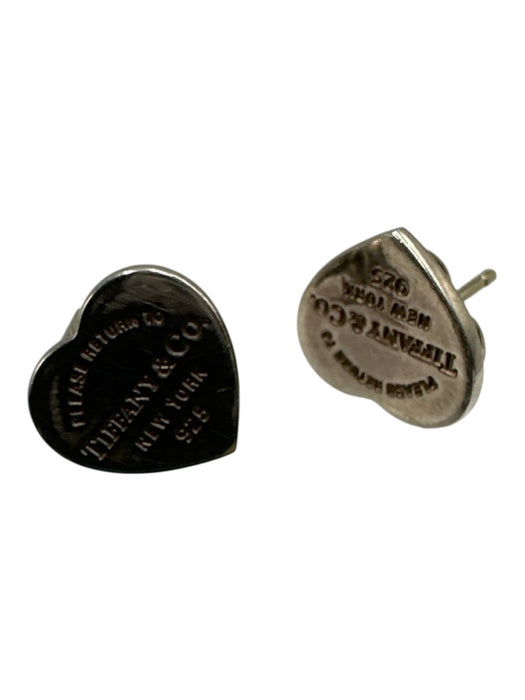 Tiffany & Co. Silver Sterling Silver 925 Heart Stud Post Back Earrings Silver