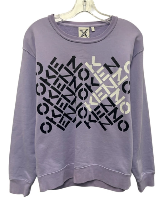 Kenzo Size Large Light Purple Cotton Blend Logo Long Sleeve Graphic Sweatshirt Light Purple / Large
