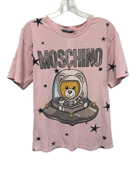Moschino Couture Size Small Light Pink Cotton Blend Graphic Short Sleeve Top Light Pink / Small