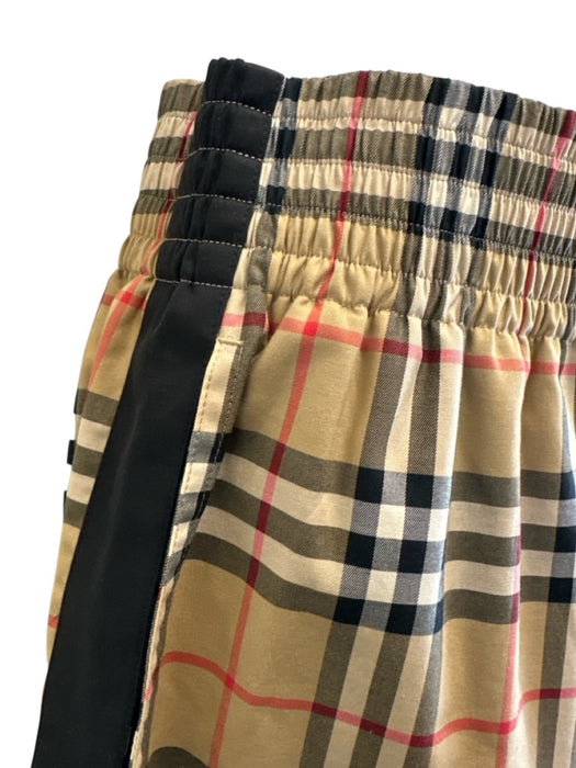 Burberry Size 2 Khaki Print Cotton Blend Novacheck Plaid Elastic Waist Shorts Khaki Print / 2