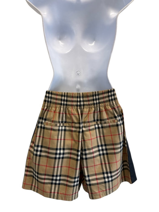 Burberry Size 2 Khaki Print Cotton Blend Novacheck Plaid Elastic Waist Shorts Khaki Print / 2