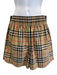 Burberry Size 2 Khaki Print Cotton Blend Novacheck Plaid Elastic Waist Shorts Khaki Print / 2