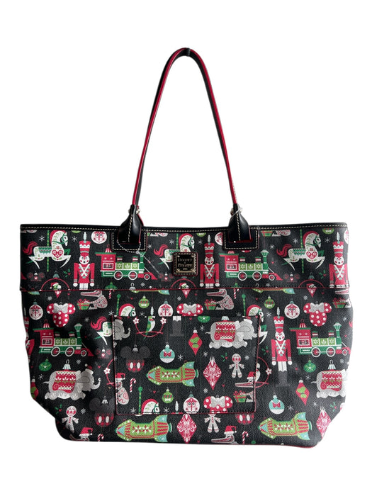 Dooney & Bourke Black & Multi Leather Disney Christmas Print Shoulder Bag Bag Black & Multi / Medium
