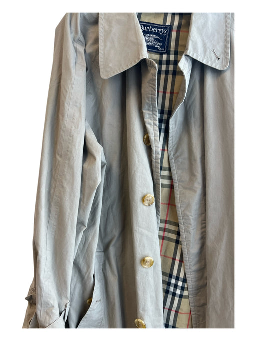 Burberry Size Est L Khaki Cotton Long Sleeve Waist Belt Button Front Trench Coat Khaki / Est L