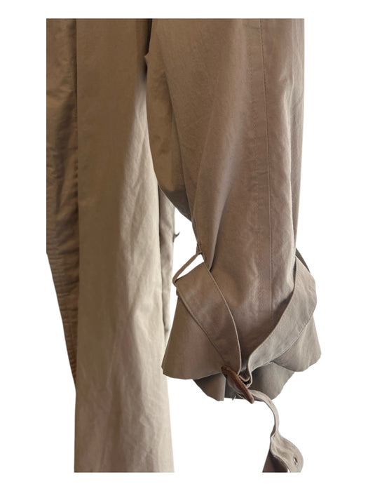 Burberry Size Est L Khaki Cotton Long Sleeve Waist Belt Button Front Trench Coat Khaki / Est L
