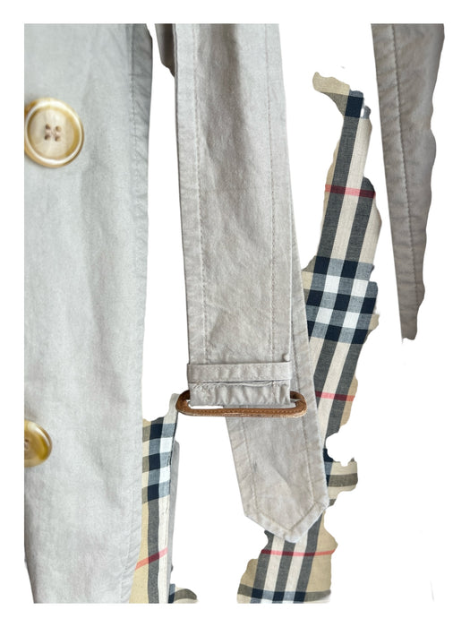 Burberry Size Est L Khaki Cotton Long Sleeve Waist Belt Button Front Trench Coat Khaki / Est L