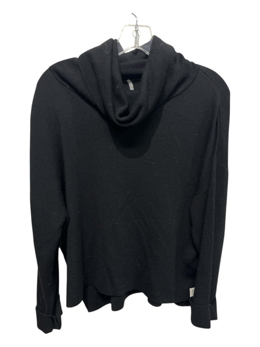 Henry Christ Size XS Black Wool Knit Mock Neck Silver Thread Sweater Black / XS