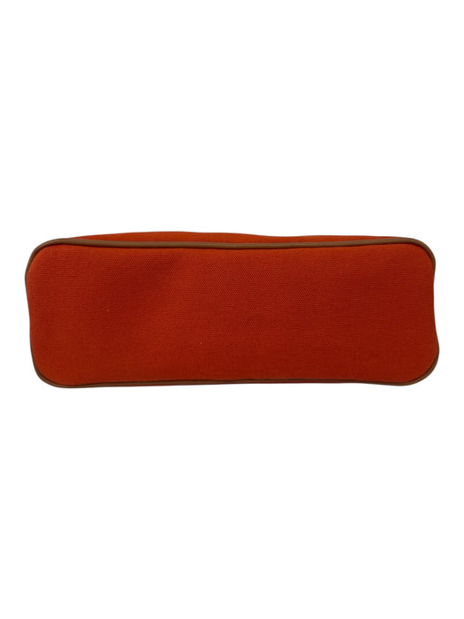 Hermes Orange Cotton Zip Close Inner Pocket Pouch Bag Orange / S