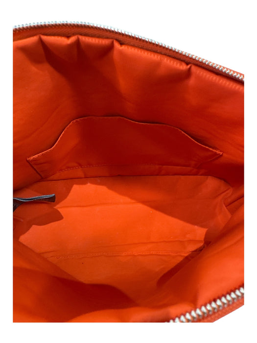 Hermes Orange Cotton Zip Close Inner Pocket Pouch Bag Orange / S