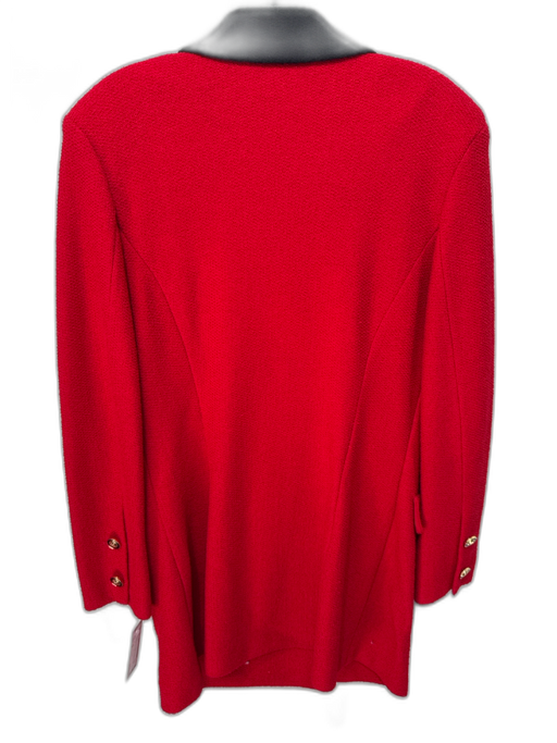 St. John Collection Size 12 Red & Black Wool & Rayon Double Breast Blazer Jacket Red & Black / 12
