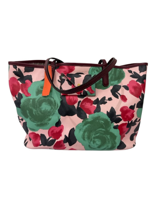 Marc By Marc Jacobs Pink, Red & Green PVC Leather trim Floral Two Strap Tote Bag Pink, Red & Green