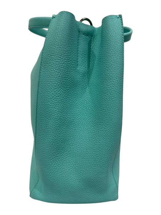 Tiffany & Co. Tiffany Blue Pebble Leather 2 Handles Open Top Hand Bag Tiffany Blue / M