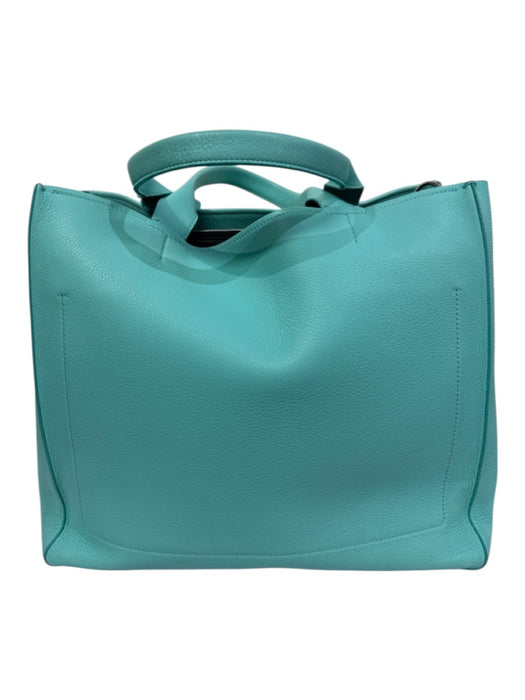 Tiffany & Co. Tiffany Blue Pebble Leather 2 Handles Open Top Hand Bag Tiffany Blue / M