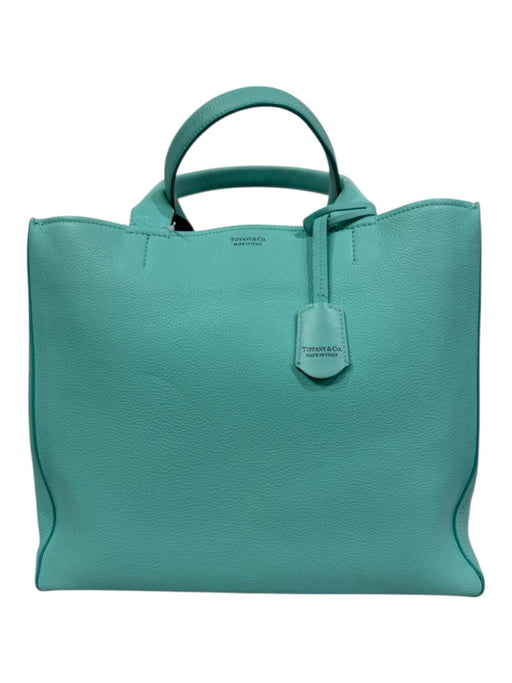 Tiffany & Co. Tiffany Blue Pebble Leather 2 Handles Open Top Hand Bag Tiffany Blue / M