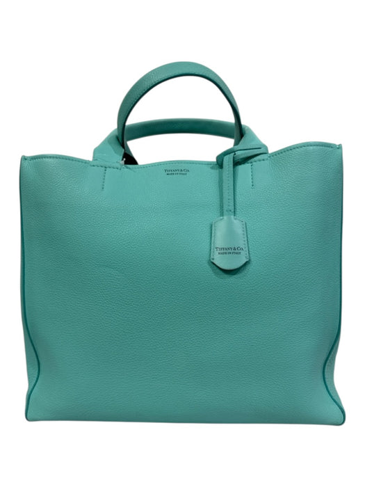 Tiffany & Co. Tiffany Blue Pebble Leather 2 Handles Open Top Hand Bag Tiffany Blue / M