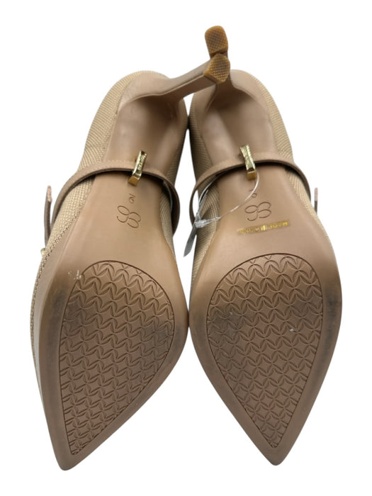 Cosy Island Shoe Size 9 Beige Elastane Pointed Toe Mary Jane Heel Pumps Beige / 9
