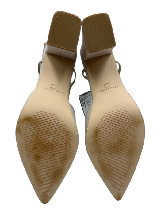 Marc Fisher Shoe Size 9.5 Cream Beige Leather Pointed Toe Slingback Pumps Cream Beige / 9.5