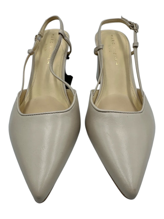 Marc Fisher Shoe Size 9.5 Cream Beige Leather Pointed Toe Slingback Pumps Cream Beige / 9.5