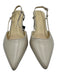 Marc Fisher Shoe Size 9.5 Cream Beige Leather Pointed Toe Slingback Pumps Cream Beige / 9.5